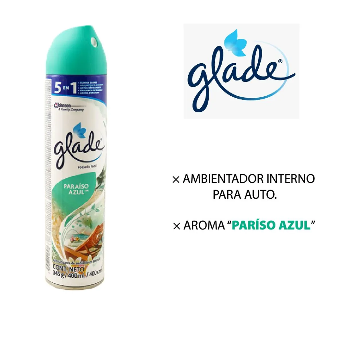 GLADE - AMBIENTADOR SPRAY PARAISO AZUL 400 ML GLADE