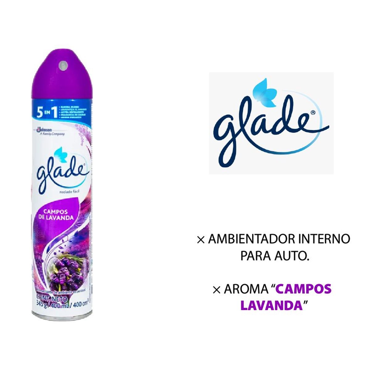 GLADE - AMBIENTADOR SPRAY LAVANDA 400 ML GLADE