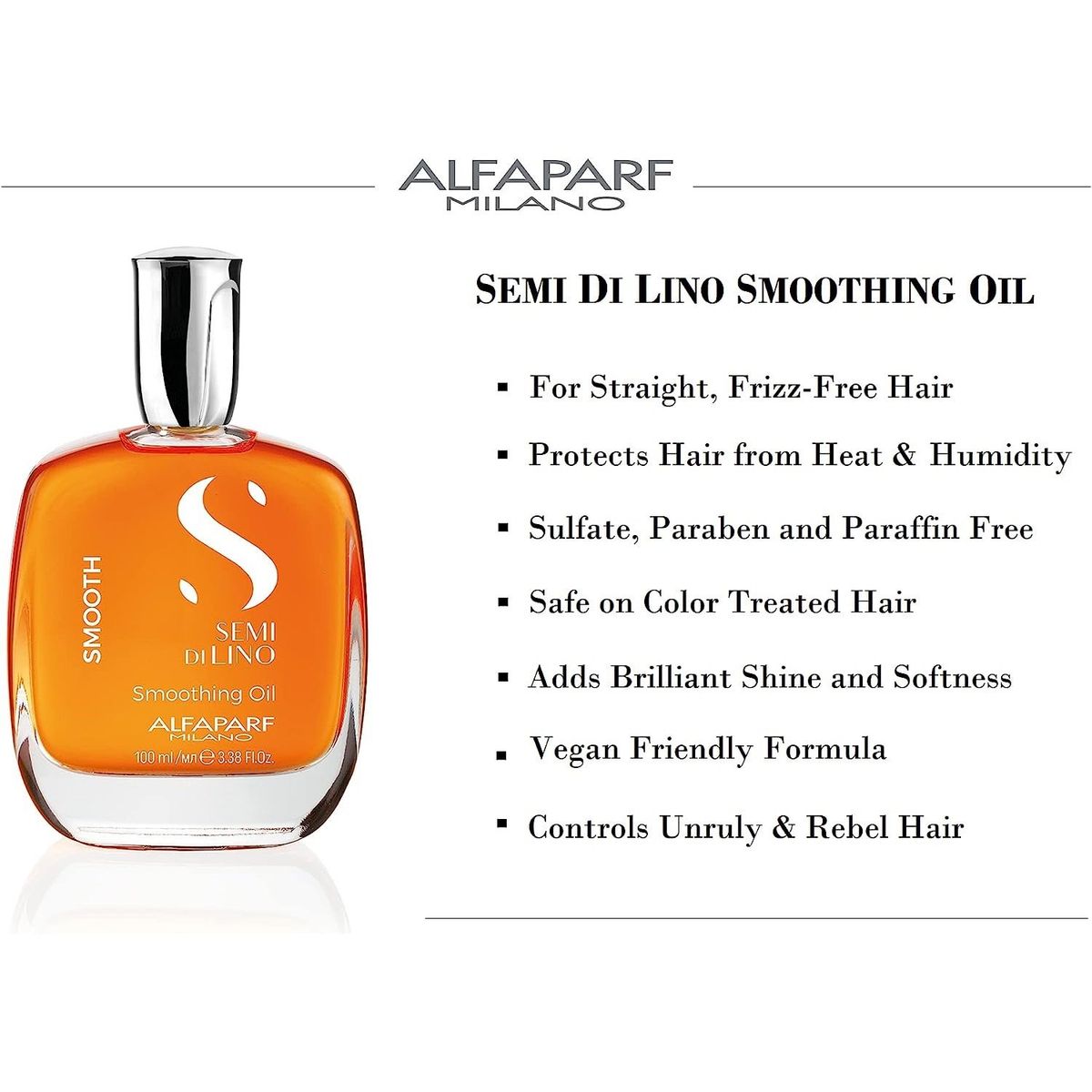 ALFAPARF MILANO - Aceite Anti Frizz Smoothing Oil Alfaparf Smooth 100ml