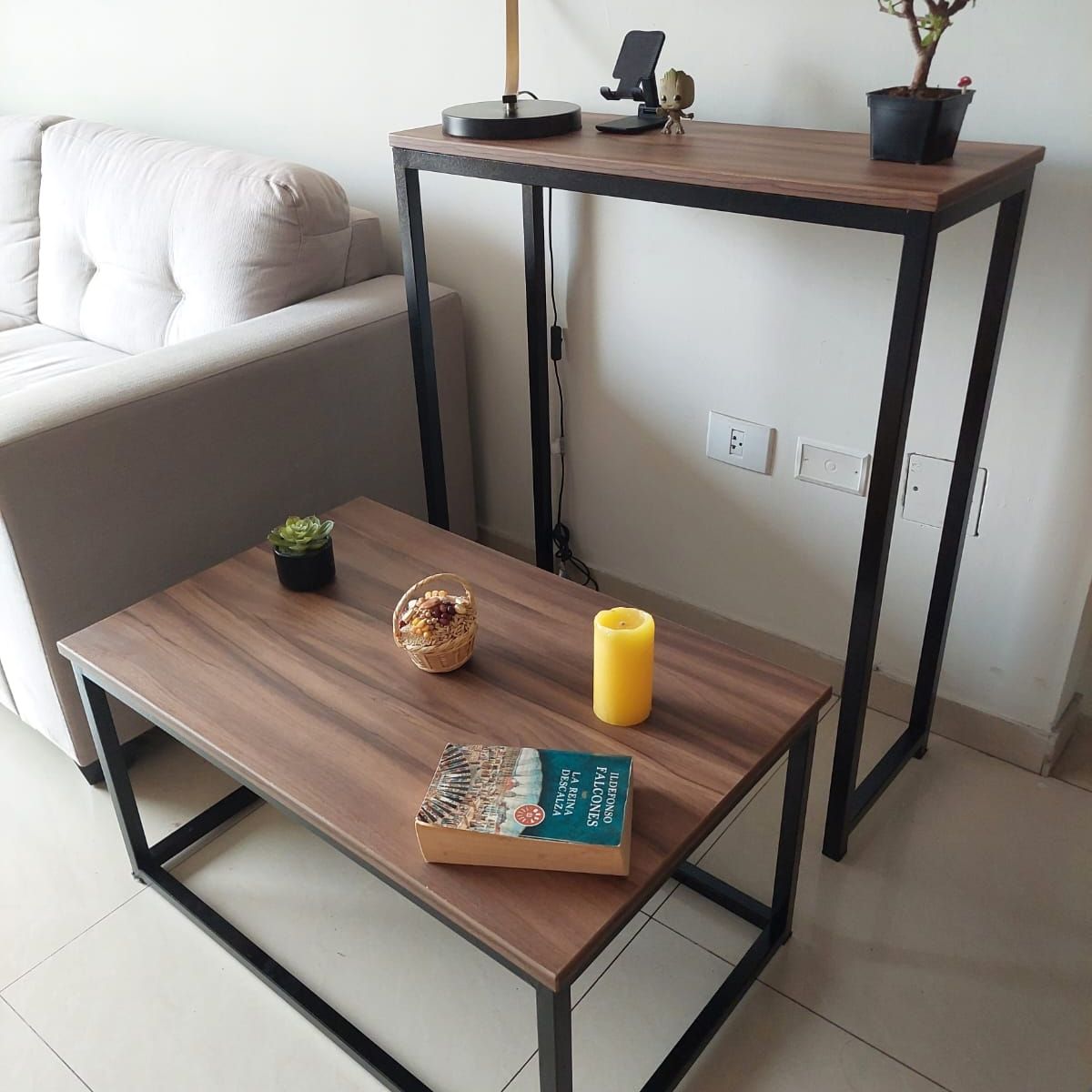 GENERICO - Mesa de centro industrial nogal