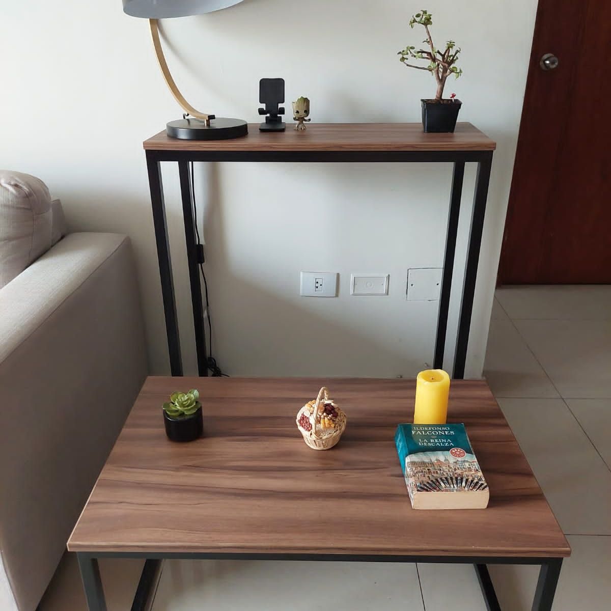 GENERICO - Mesa de centro industrial nogal