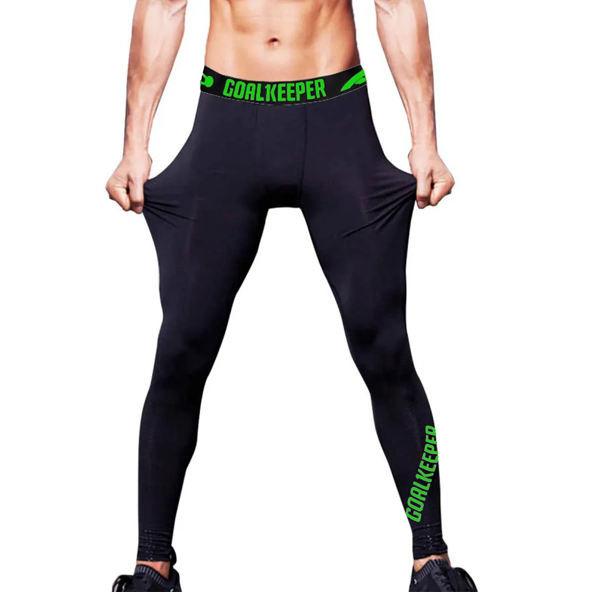 GENERICO - pantalón licra leggin malla hombre negro