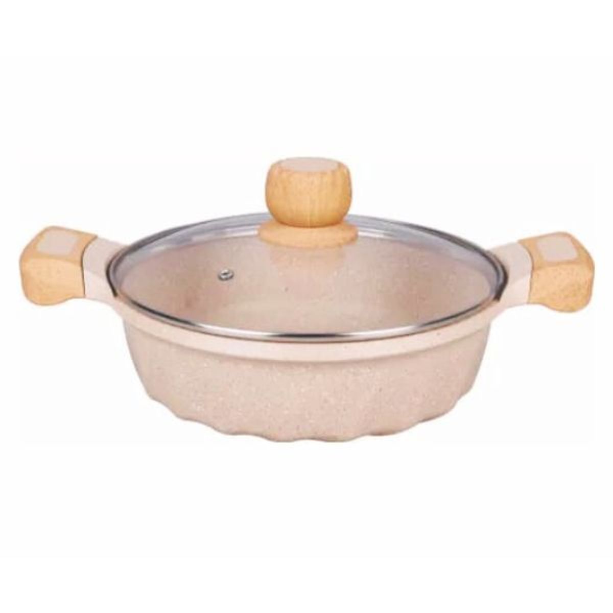 PENTHA - Juego De Olla Roca Volcánica Anti-adherente 9pcs Color Crema - MGC