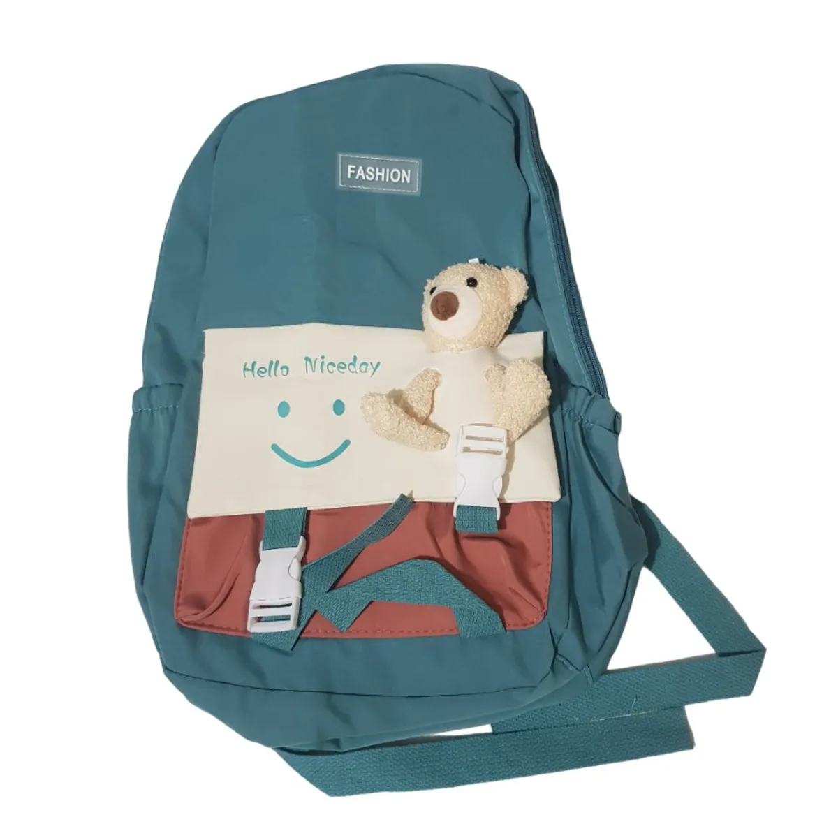 GENERICO - Mochila escolar con oso Verde