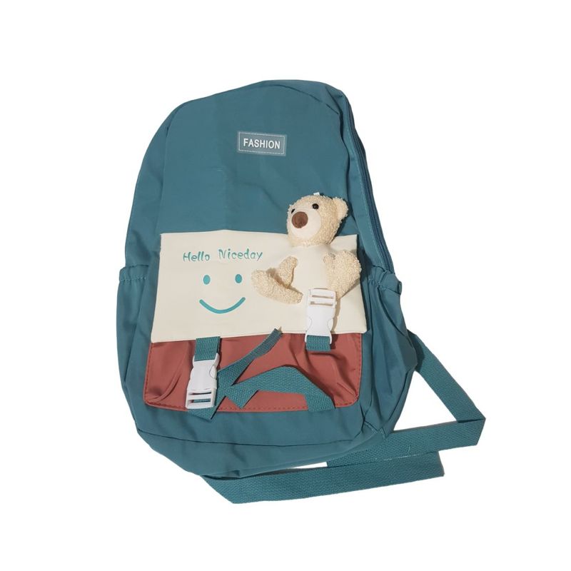 GENERICO - Mochila escolar con oso Verde