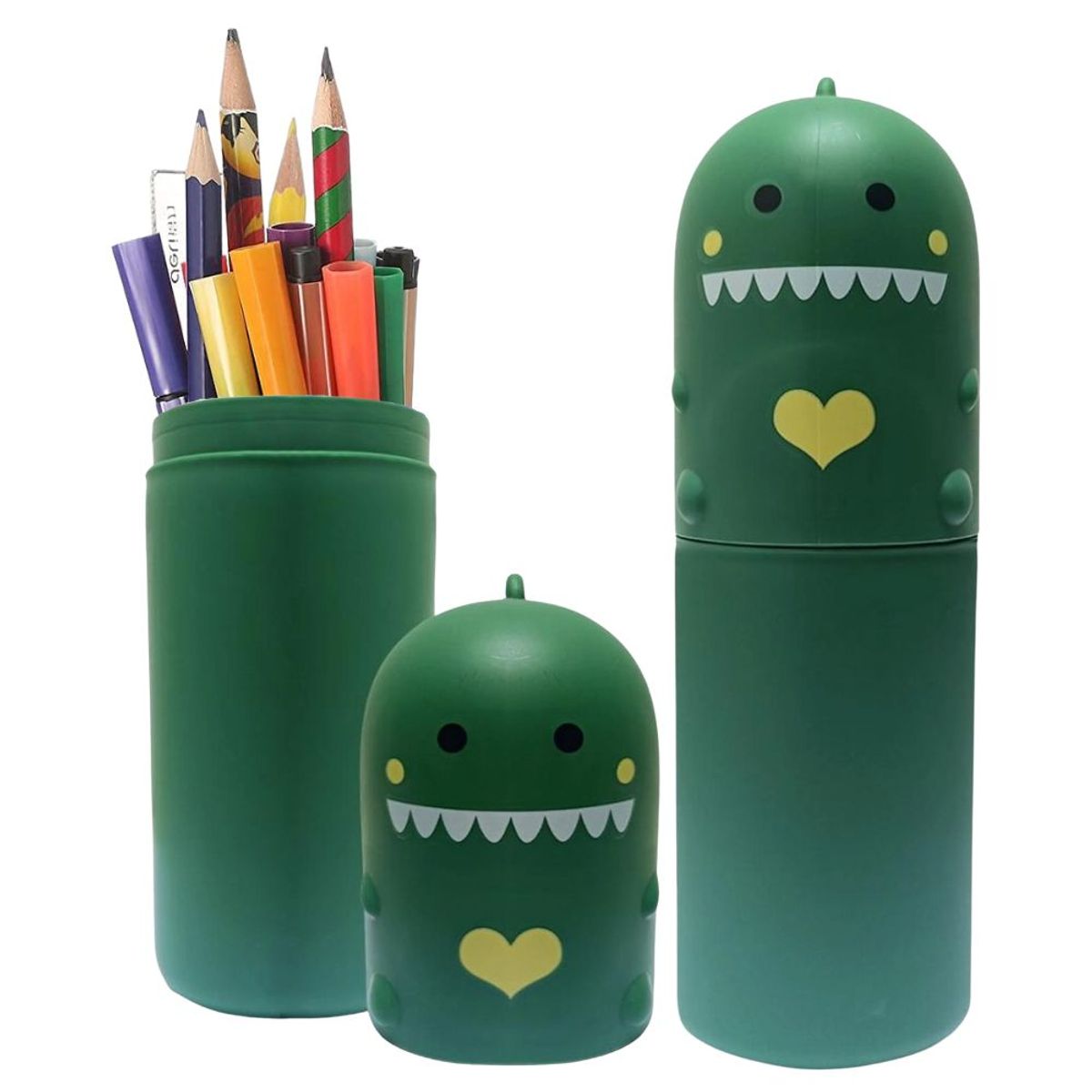 MINARI - Cartuchera Estuche de Colores Escolar Niños Dino Verde 282E