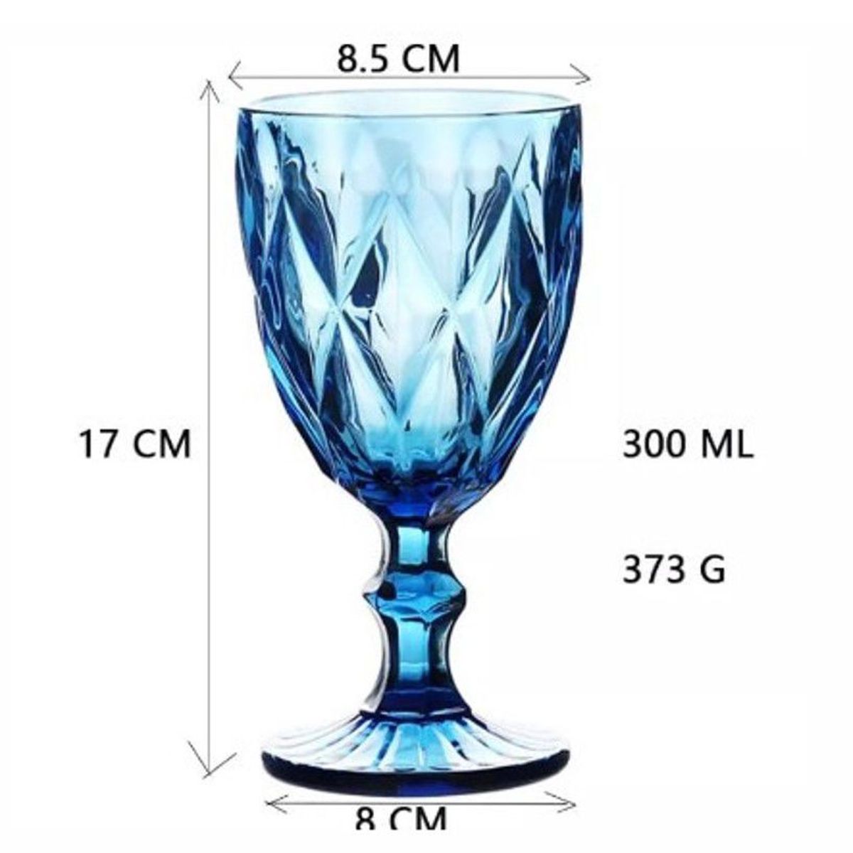 GENERICO - Set de 6 pzas Copas Labradas De Calidad Azules