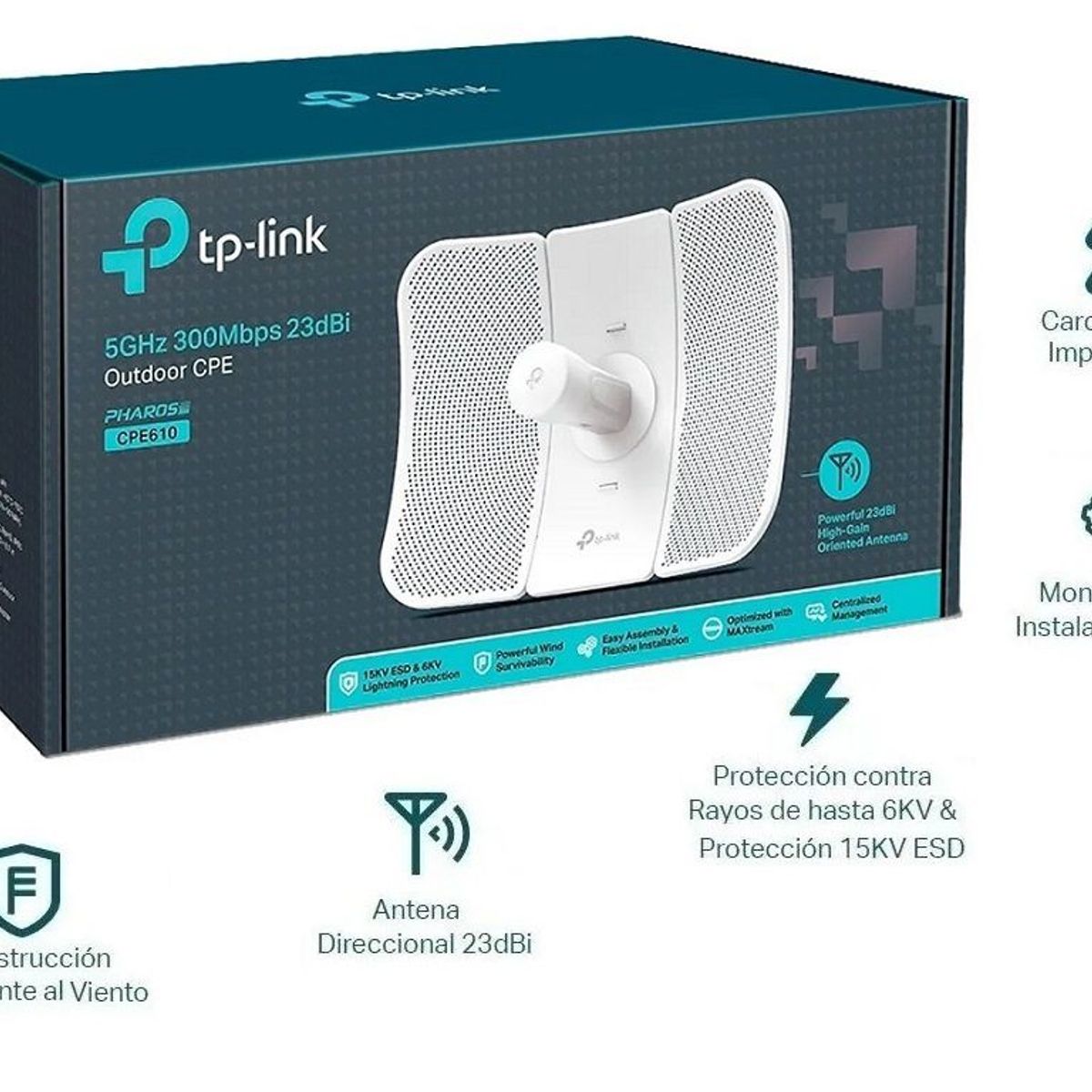 TP LINK - Antena TP-Link CPE610 23dbi 300mbps 5Ghz Outdoor