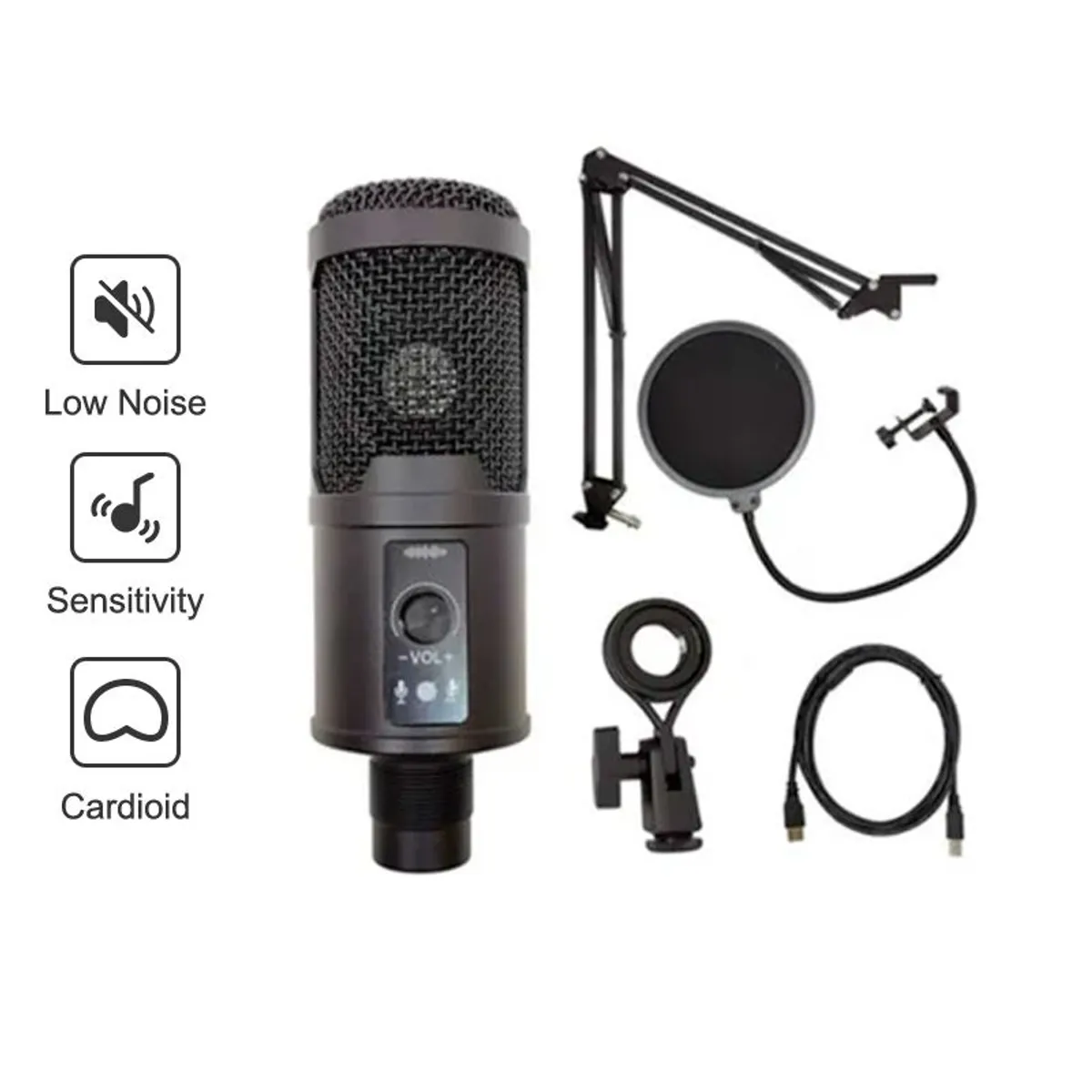 IMPORTADO MC - Micrófono Para PC USB Condensador Profesional Para Stream y Podcast