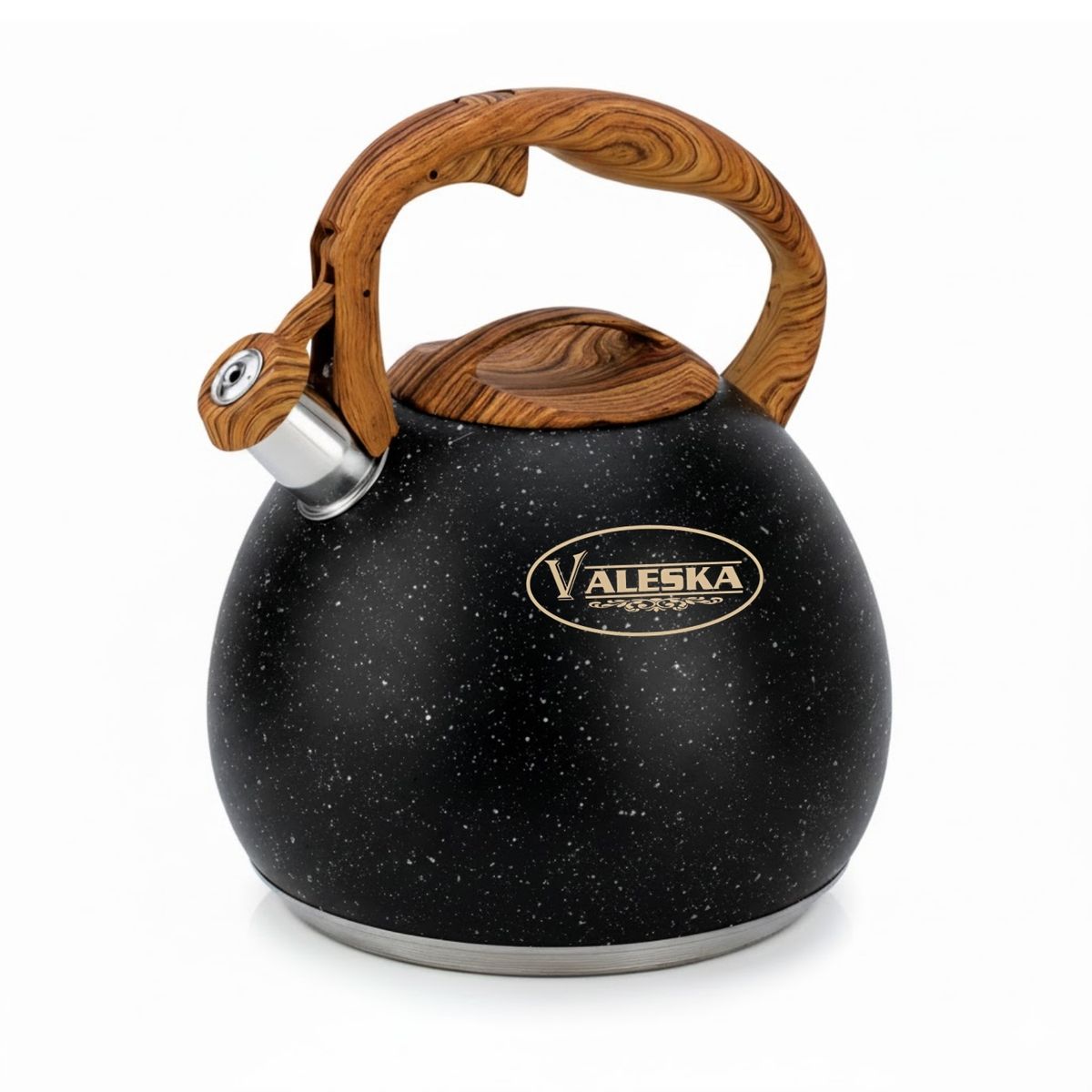 VALESKA - Tetera Valeska Estilo Roca Volcánica con Silbato 5L Negro