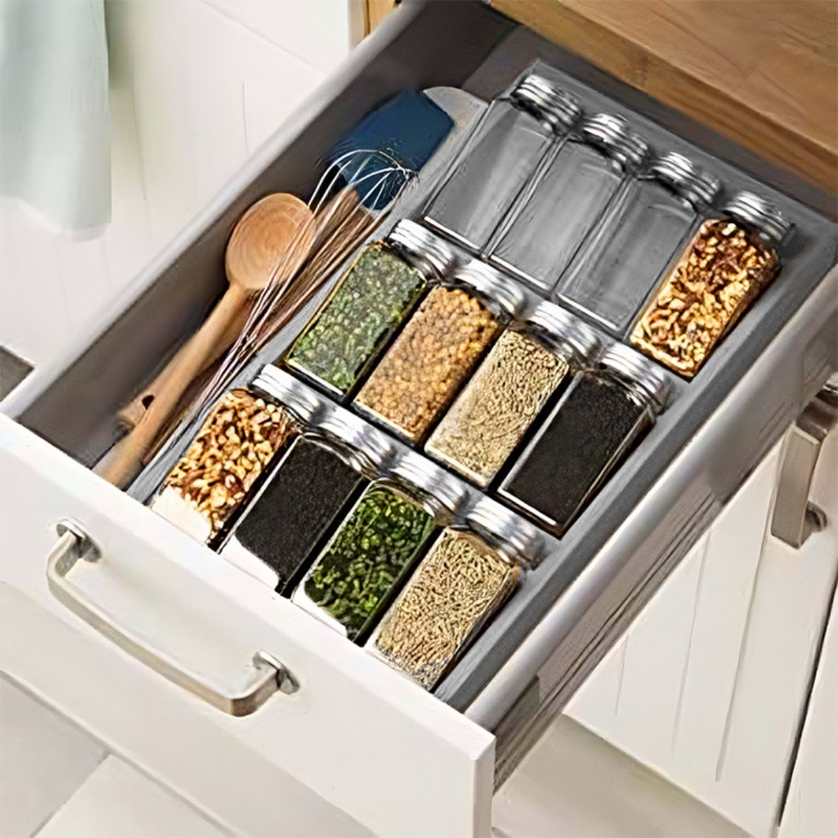 JOIE - Organizador de condimentos cajón Joie gris