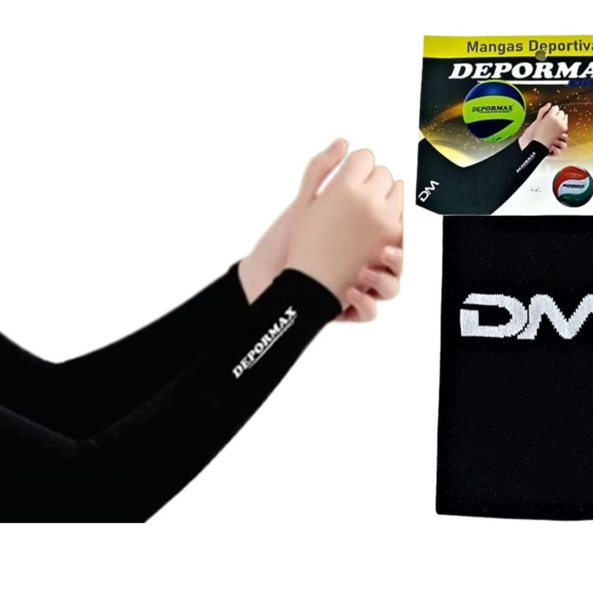 GENERICO - MANGA DEPORTIVA PARA VÓLEY COLOR NEGRO TALLA S DM