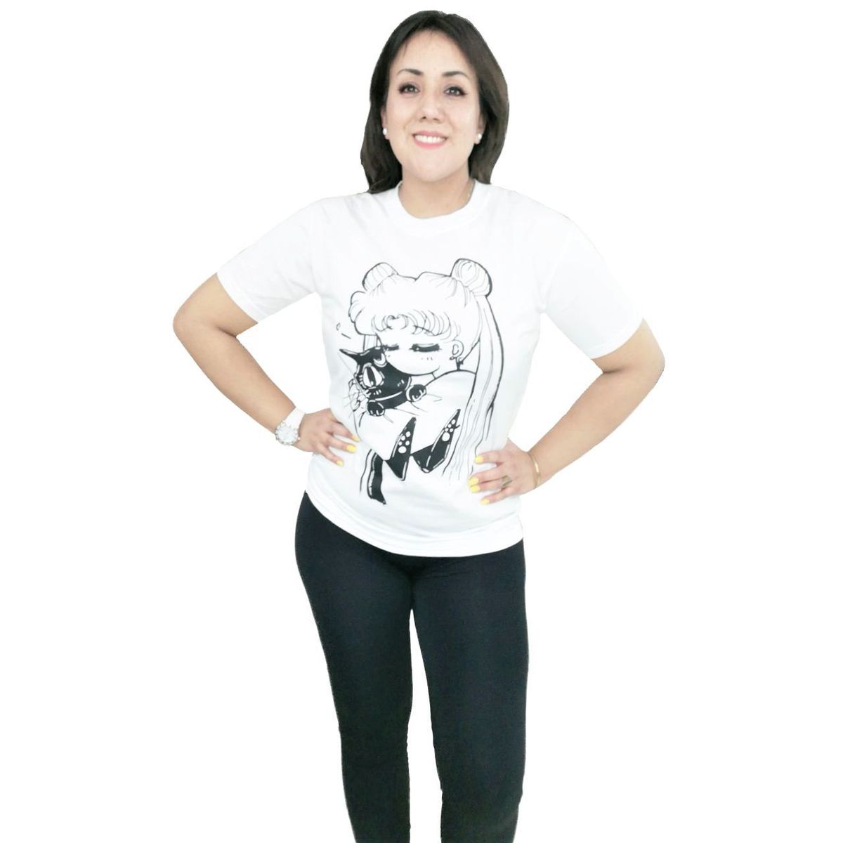 GENERICO - Polo Mujer Sailor Moon - Nathalie Love It - Blanco