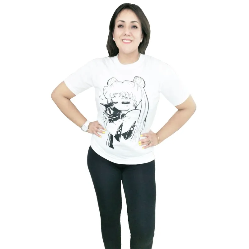 GENERICO - Polo Mujer Sailor Moon - Nathalie Love It - Blanco