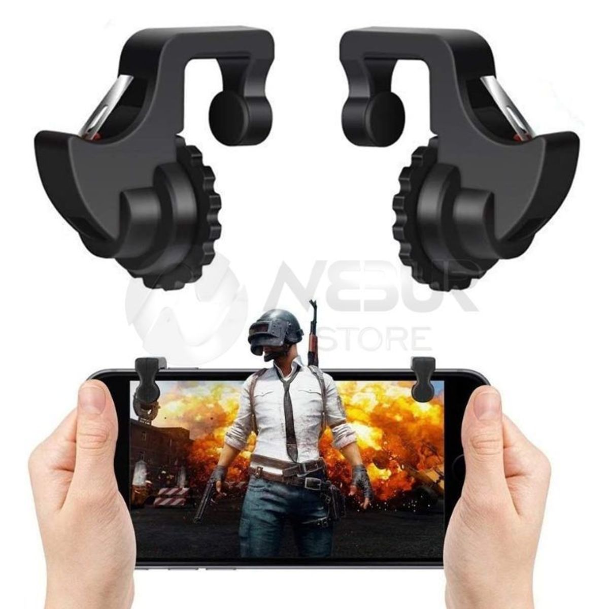 GENERICO - Gatillos Botones L1 R1 Gear Negro Celular Juego Shooter Pubg FreeFire