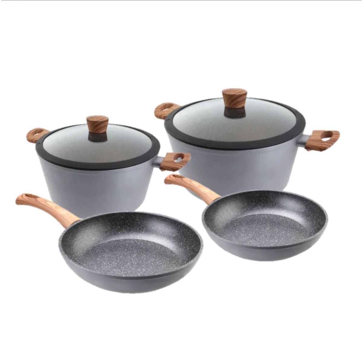 WESTINGHOUSE - Juego de ollas y sartenes Antiadherente 6 piezas Granito WH