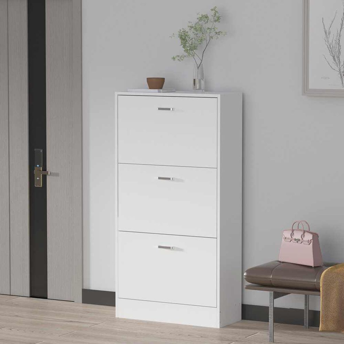 VENTITAS HOME - Zapatera Organizador Flavia 3 Compartimientos Ventitas Home Blanco