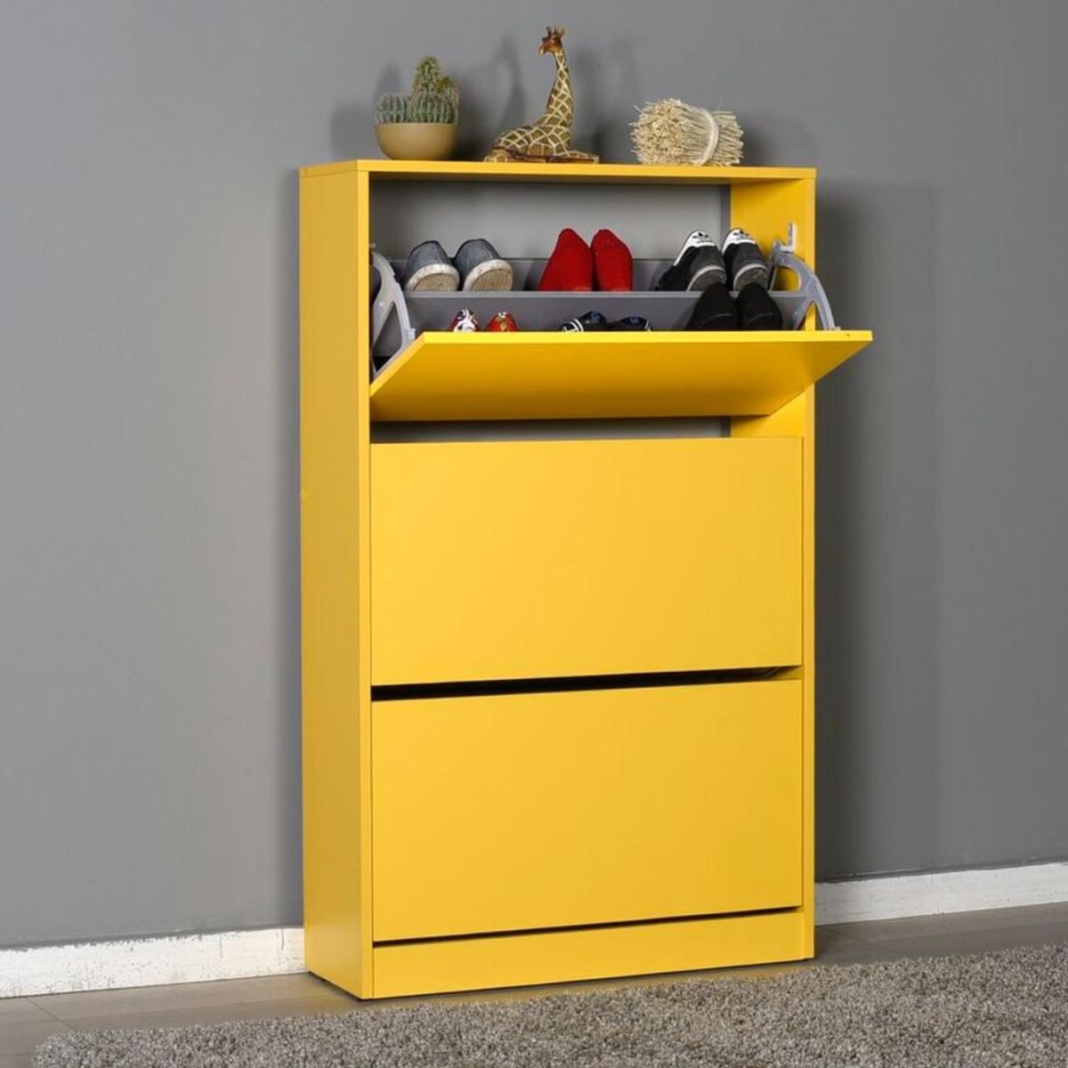 VENTITAS HOME - Zapatera Moderna Nicky 3 Compartimientos Ventitas Home Color Mango