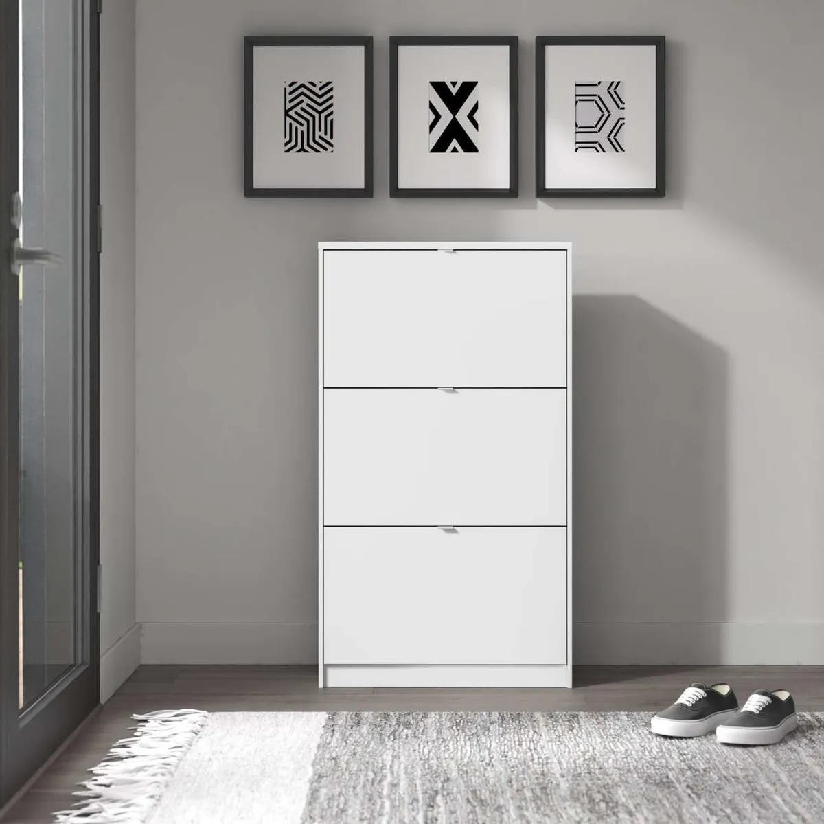 VENTITAS HOME - Zapatera Moderna Keysi 3 Compartimientos Ventitas Home Color Blanco