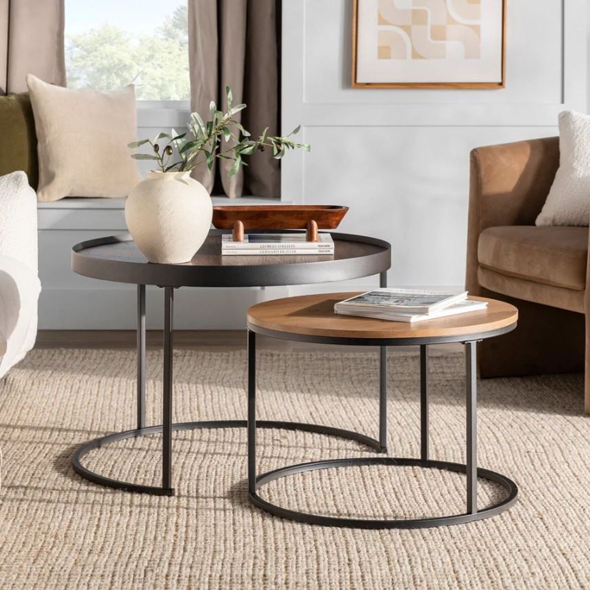 VENTITAS HOME - Mesa de Centro Industrial Lánika Ventitas Home Caramelo y Haya