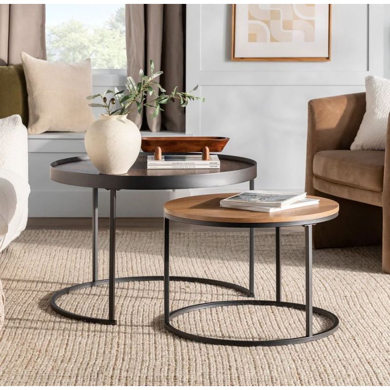 VENTITAS HOME - Mesa de Centro Industrial Lánika Ventitas Home Caramelo y Haya