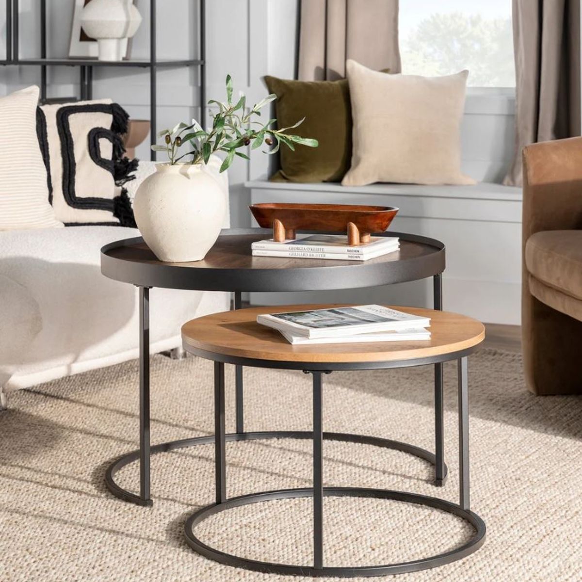 VENTITAS HOME - Mesa de Centro Industrial Lánika Ventitas Home Caramelo y Haya