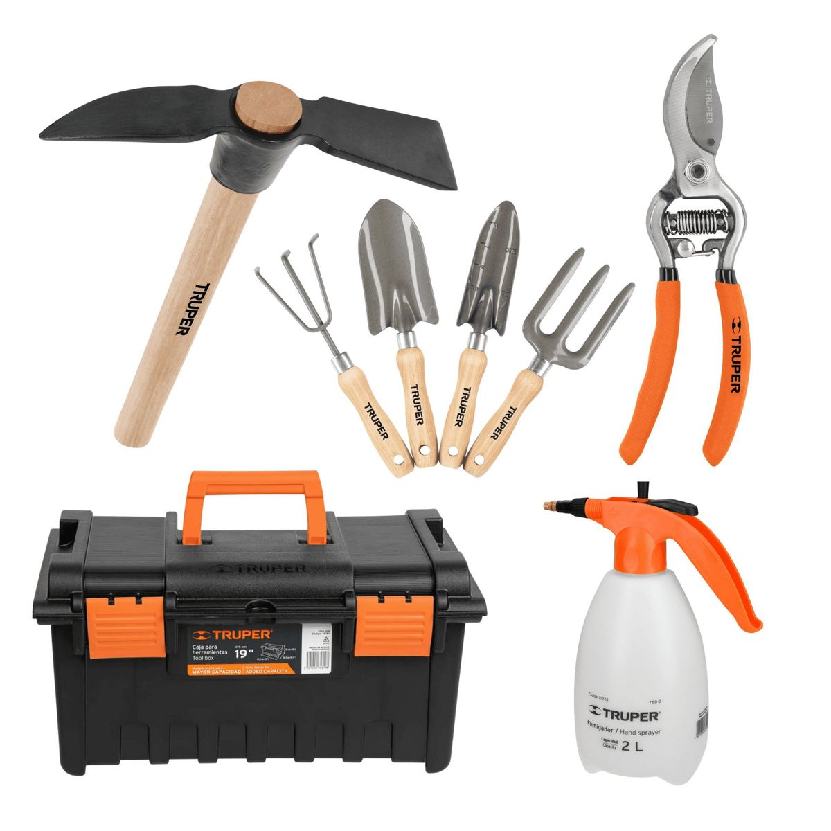TRUPER - KIT de herramientas para jardin 8 piezas Truper