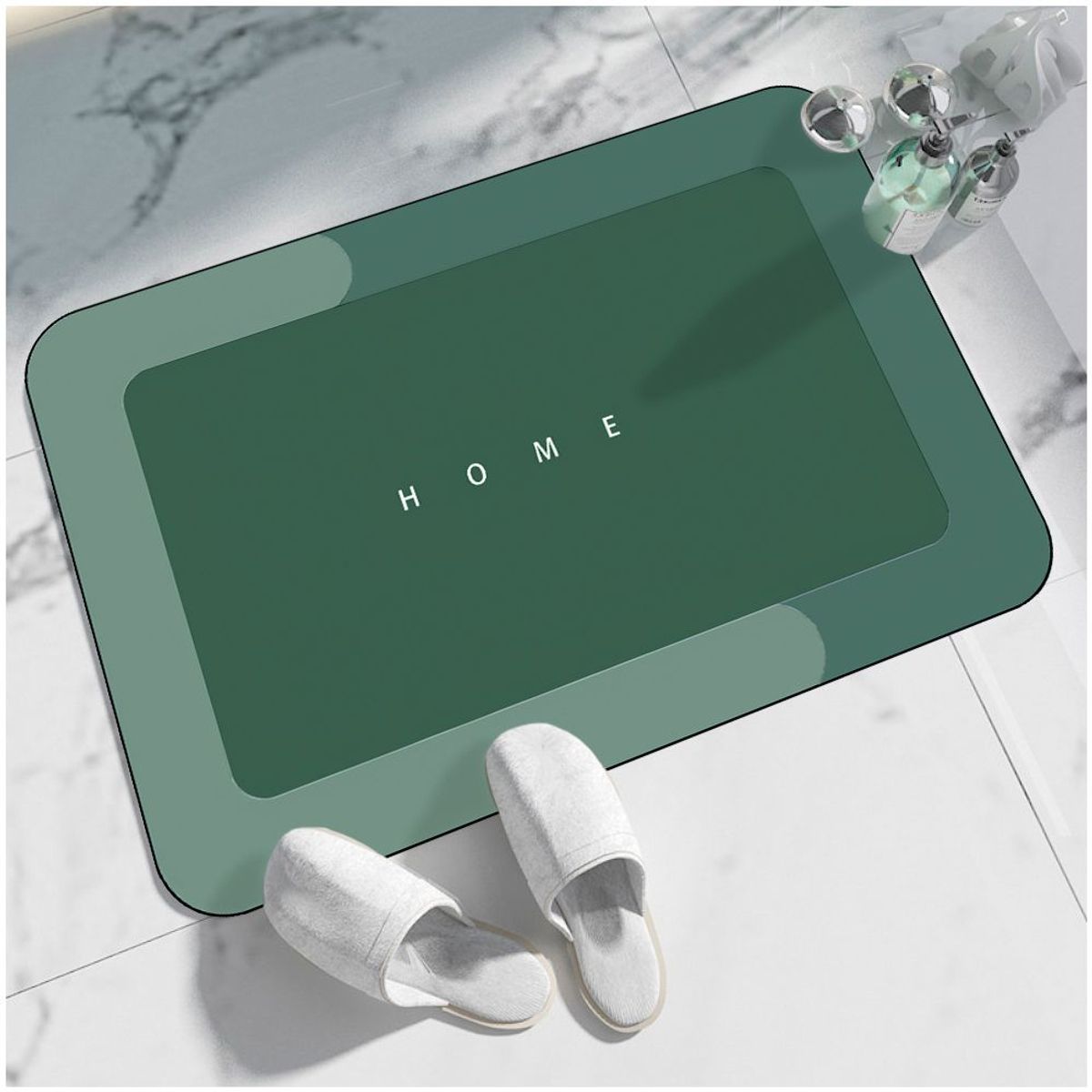 SASHIJA - Alfombra Antideslizante para Piso Tapete de Baño N35 Verde