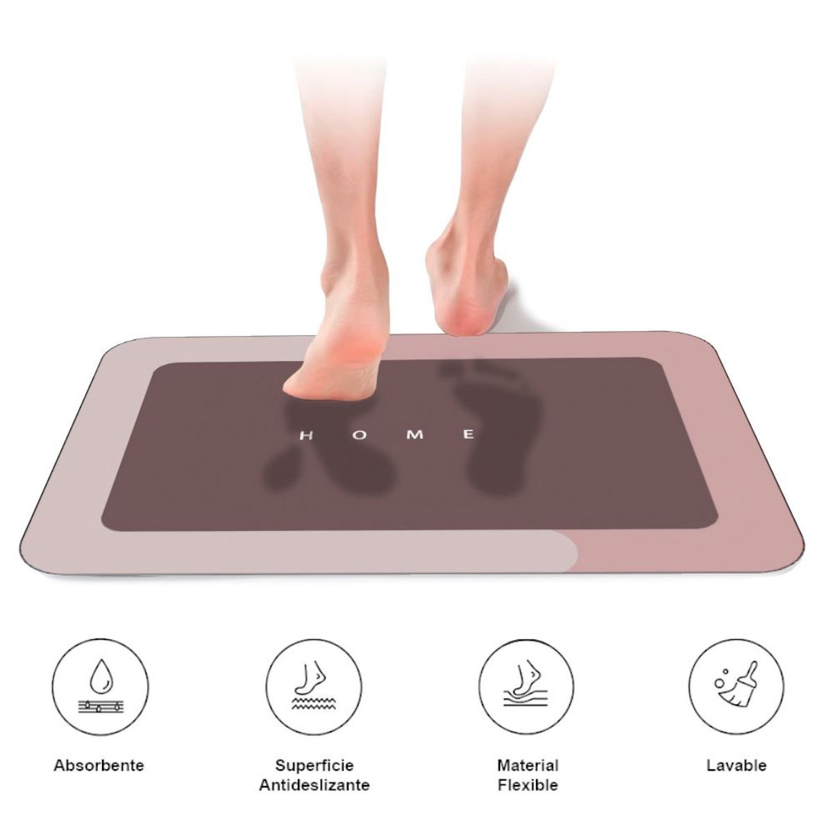 SASHIJA - Alfombra Antideslizante para Piso Tapete de Baño N35 Rosado