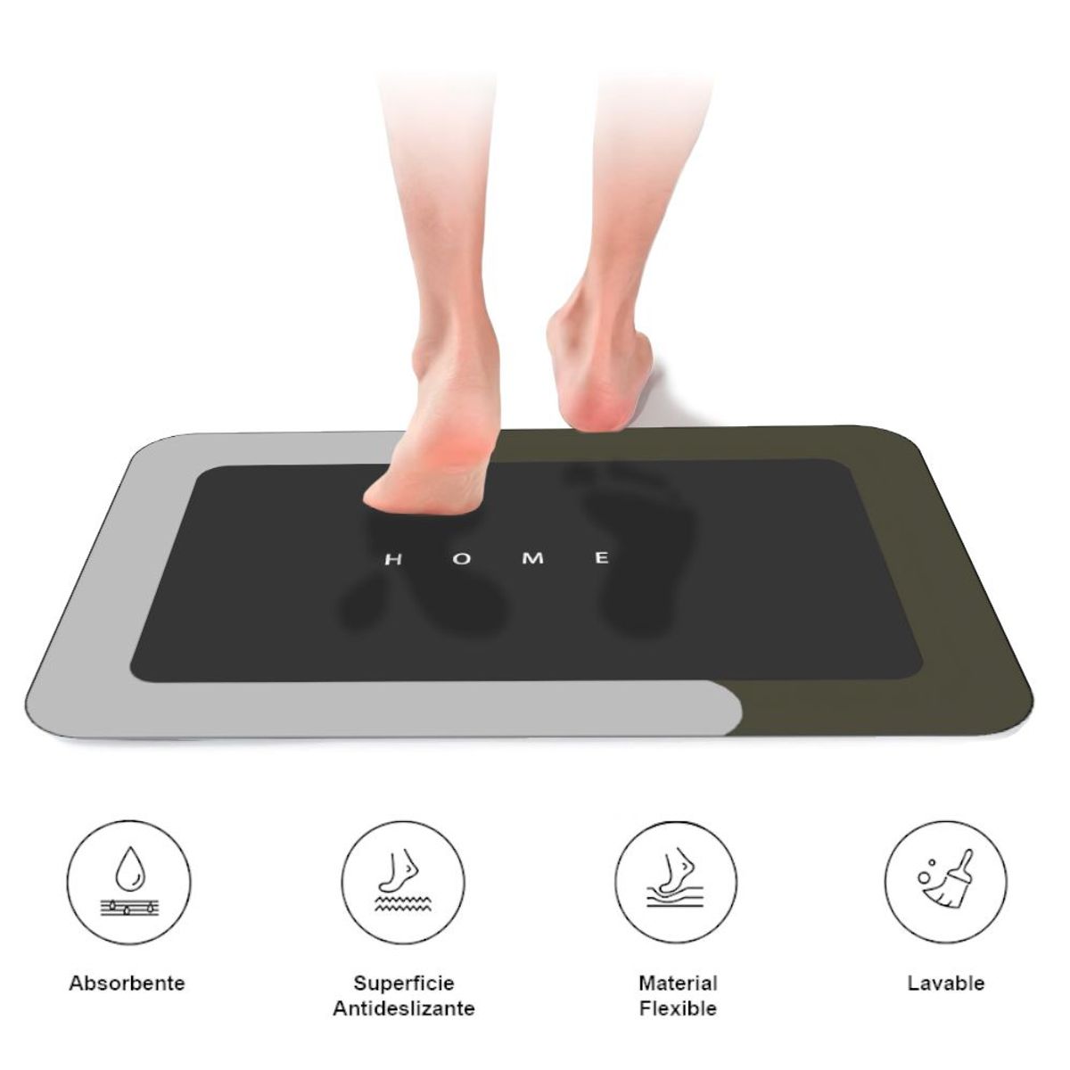 SASHIJA - Alfombra Antideslizante para Piso Tapete de Baño N35 Marrón