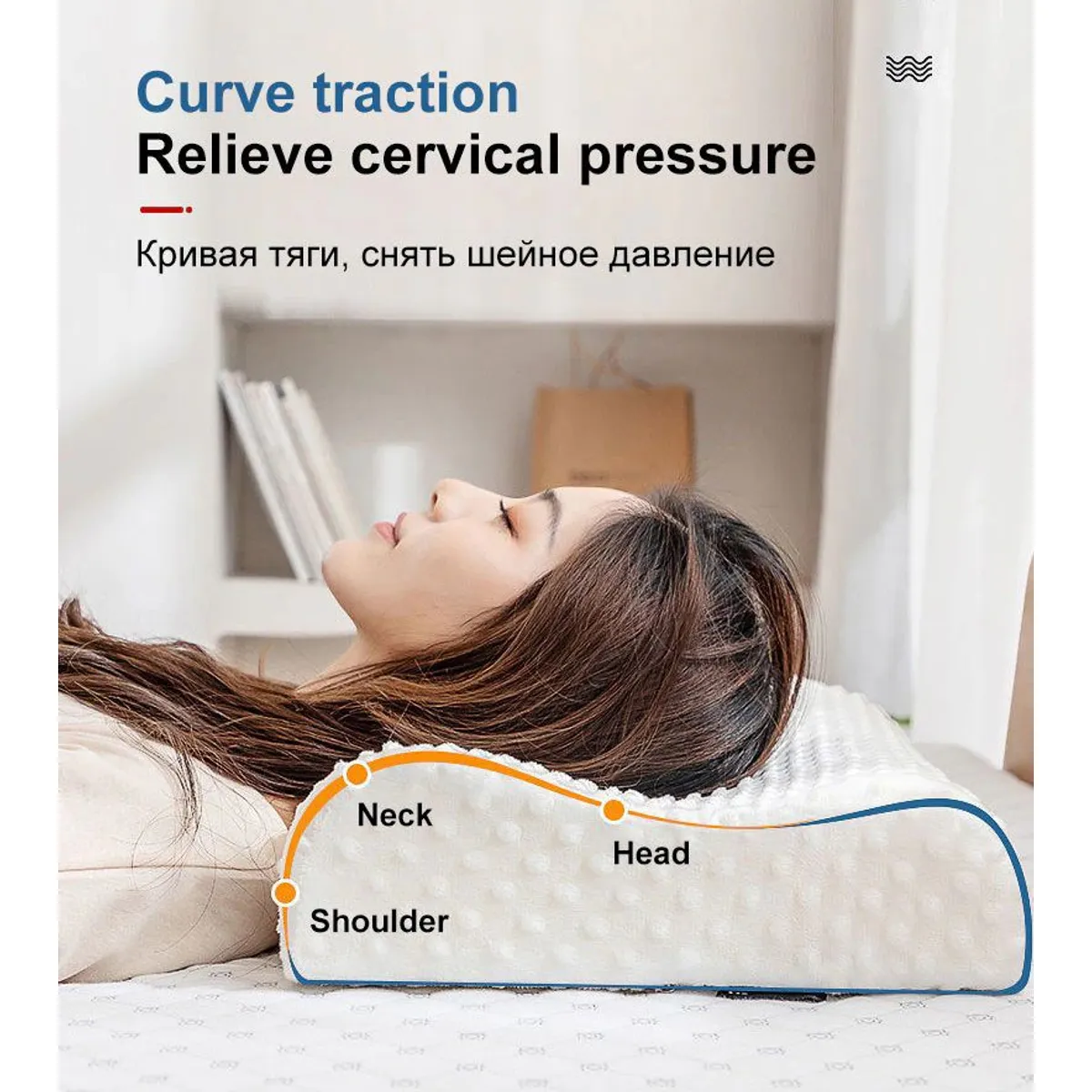 GENERICO - Almohada Viscoelastica Memory Pillow - Blanco.