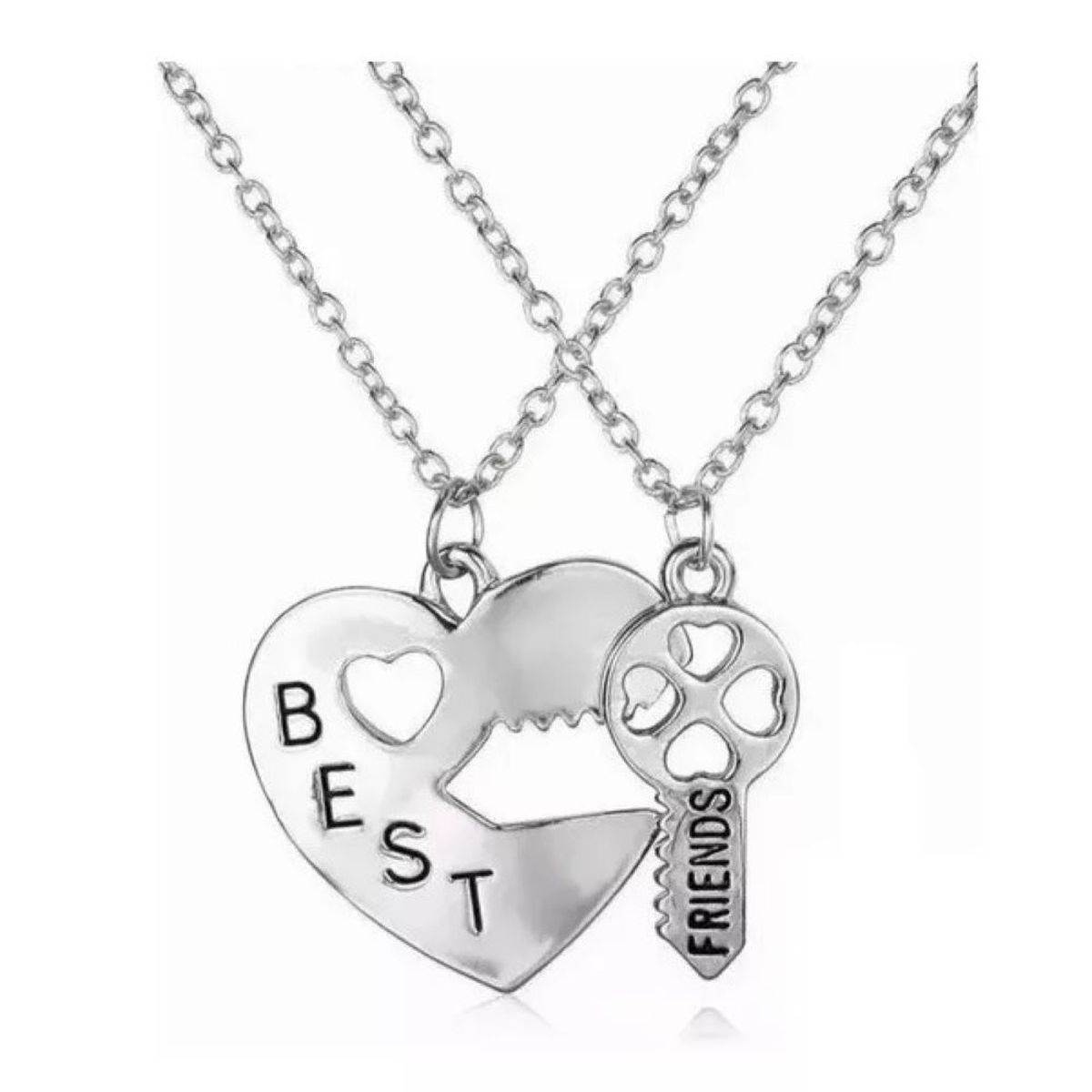 GENERICO - Set x 2 collares mejores amigos llave y corazón best friends.