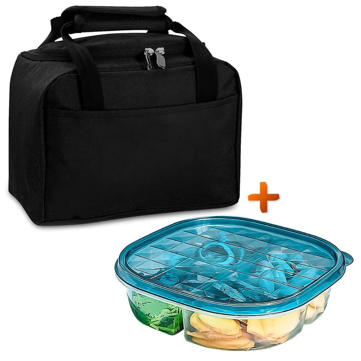 SASHIJA - Táper 4 Divisiones N03 TQ Y Lonchera Térmica Comida Alimentos B09 NG