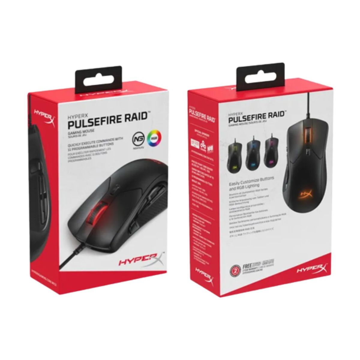 HYPERX - Mouse Gaming Hyperx Pulsefire Raid Rgb 11 Botones Reprogramado