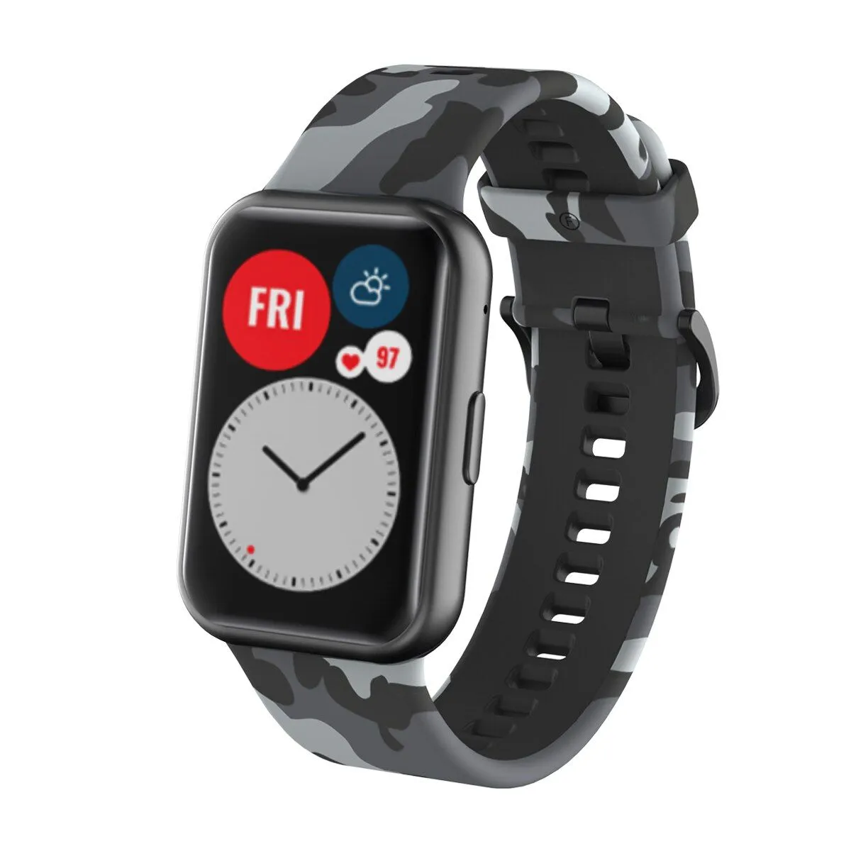 GENERICO - Correa Silicona Diseño para HUAWEI WATCH FIT - Cnegro