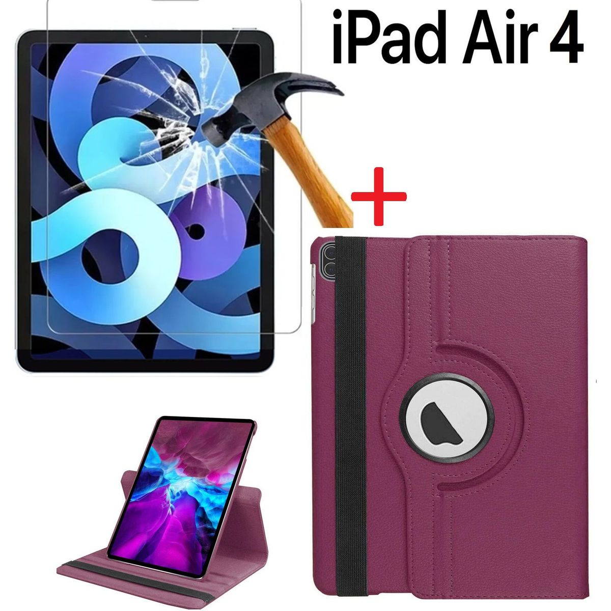 GENERICO - Funda y Mica de Vidrio para iPad Air 4 10.9" 2020 A2316 A2324 A2325