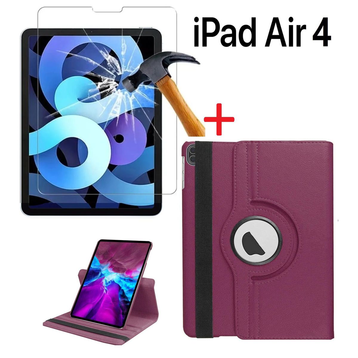 GENERICO - Funda y Mica de Vidrio para iPad Air 4 10.9" 2020 A2316 A2324 A2325