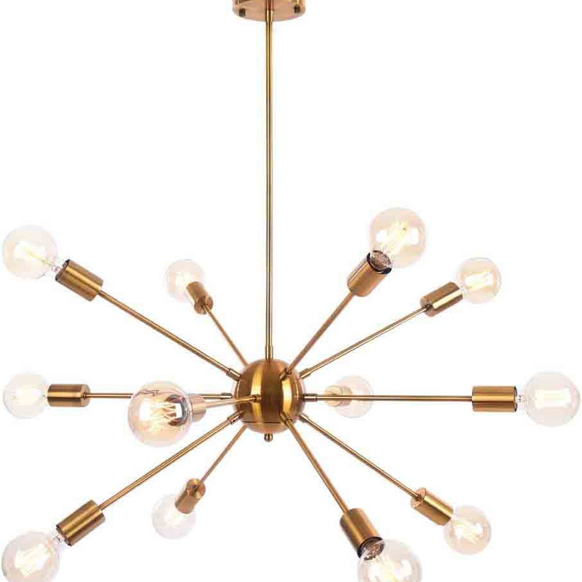 HOME NEAT - Moderno iluminación colgante bolas lámparas con 12 luces e27 oro