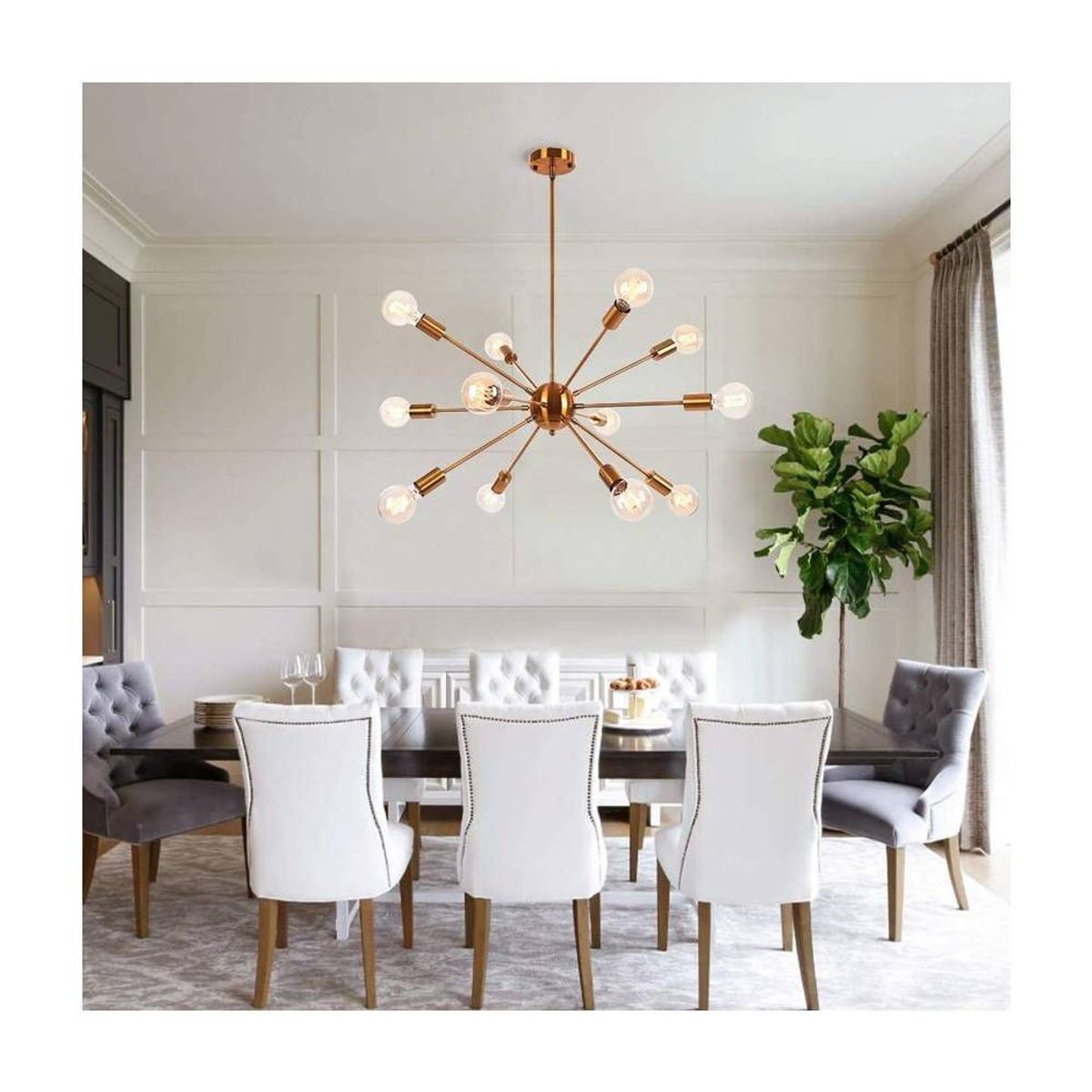 HOME NEAT - Moderno iluminación colgante bolas lámparas con 12 luces e27 oro