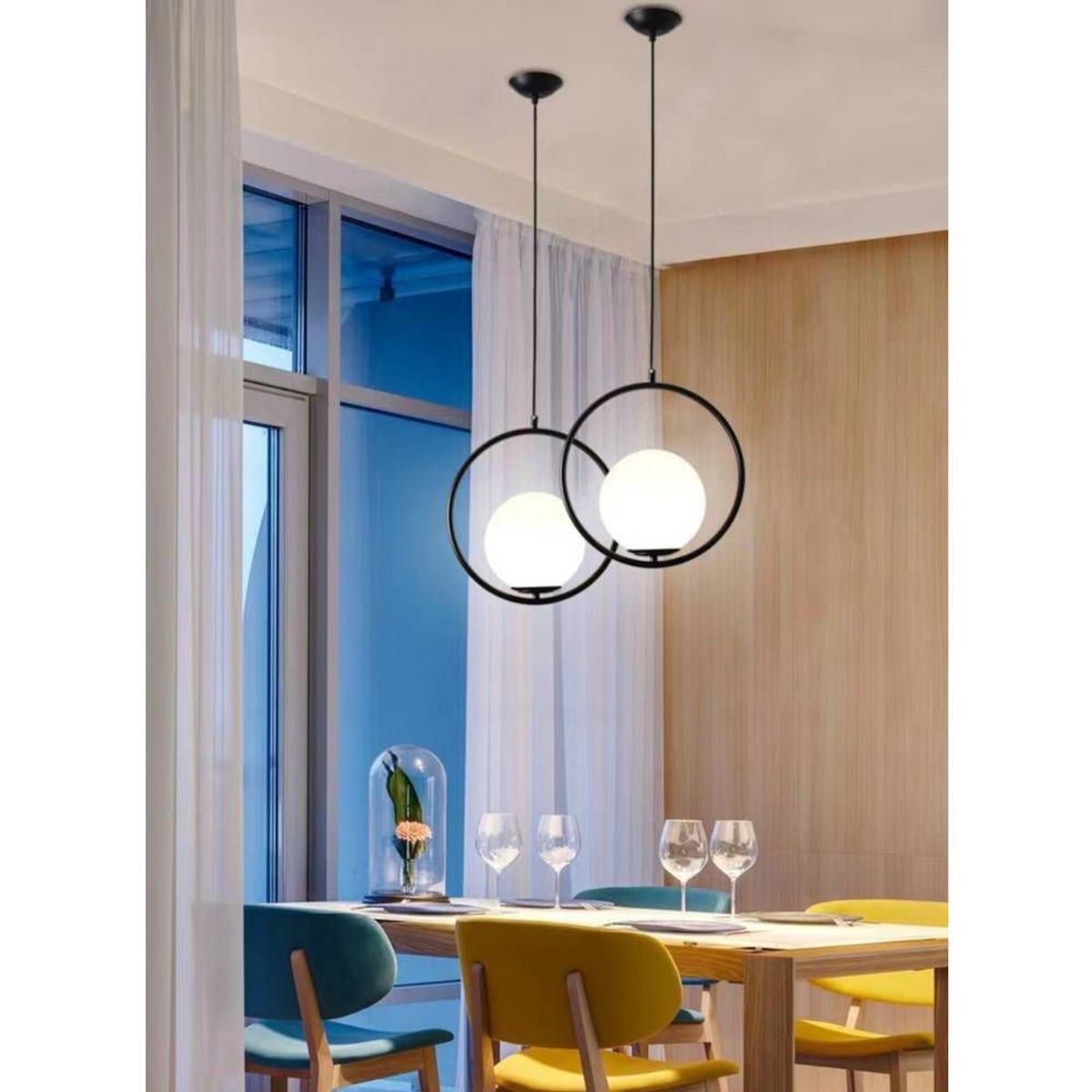 PUREPOWER - Lámpara colgante de cristal de la lámpara moderna globo techo-oro