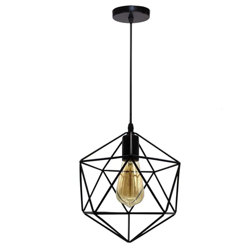 HOME NEAT - Lámpara colgante de techo Retro metal E27 luz Negro