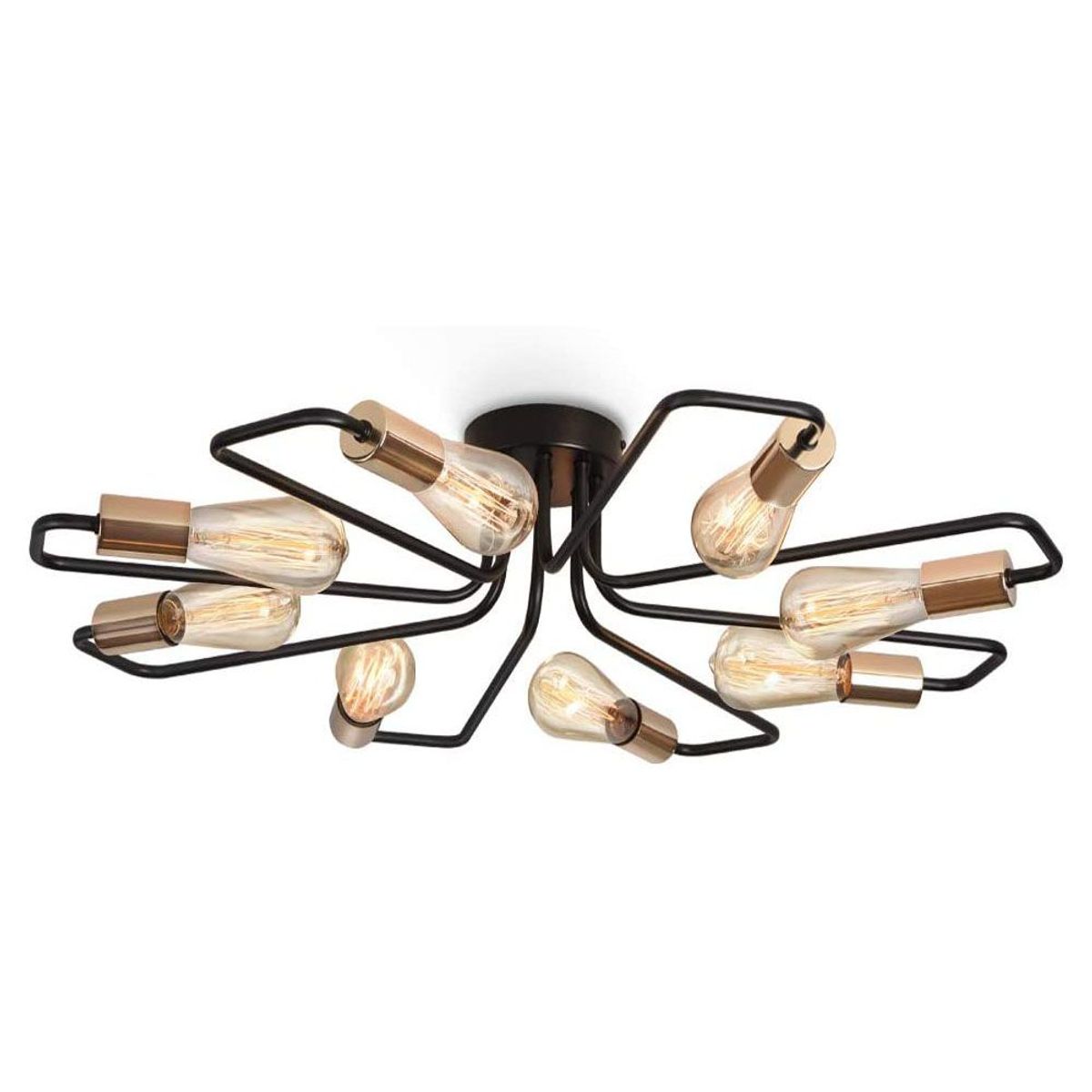 HOME NEAT - Lámpara de techo vintage  elegante lámpara industrial e27 8 luces