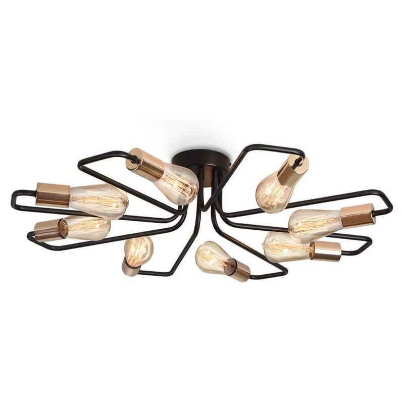 HOME NEAT - Lámpara de techo vintage  elegante lámpara industrial e27 8 luces