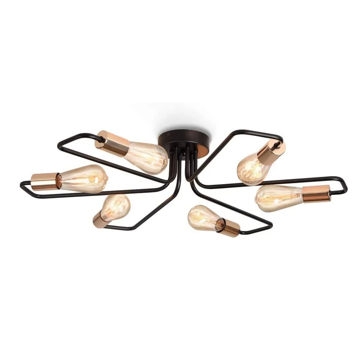 HOME NEAT - Lámpara de techo vintage  elegante lámpara industrial e27 6 luces