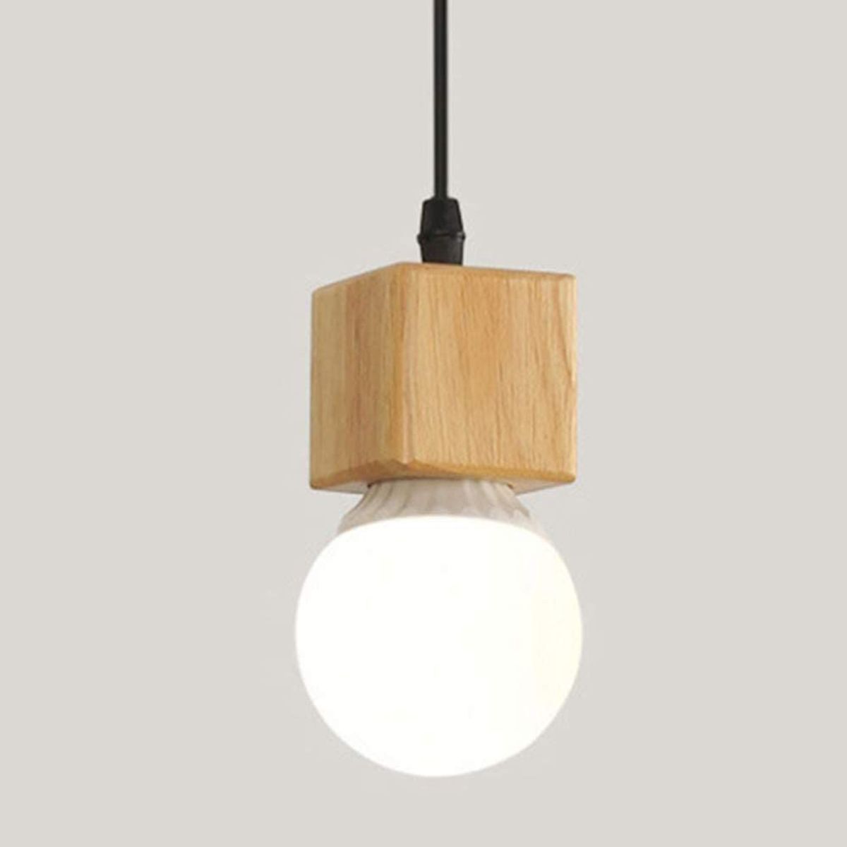 HOME NEAT - Lámpara de colgante nórdica de madera E27 moderna