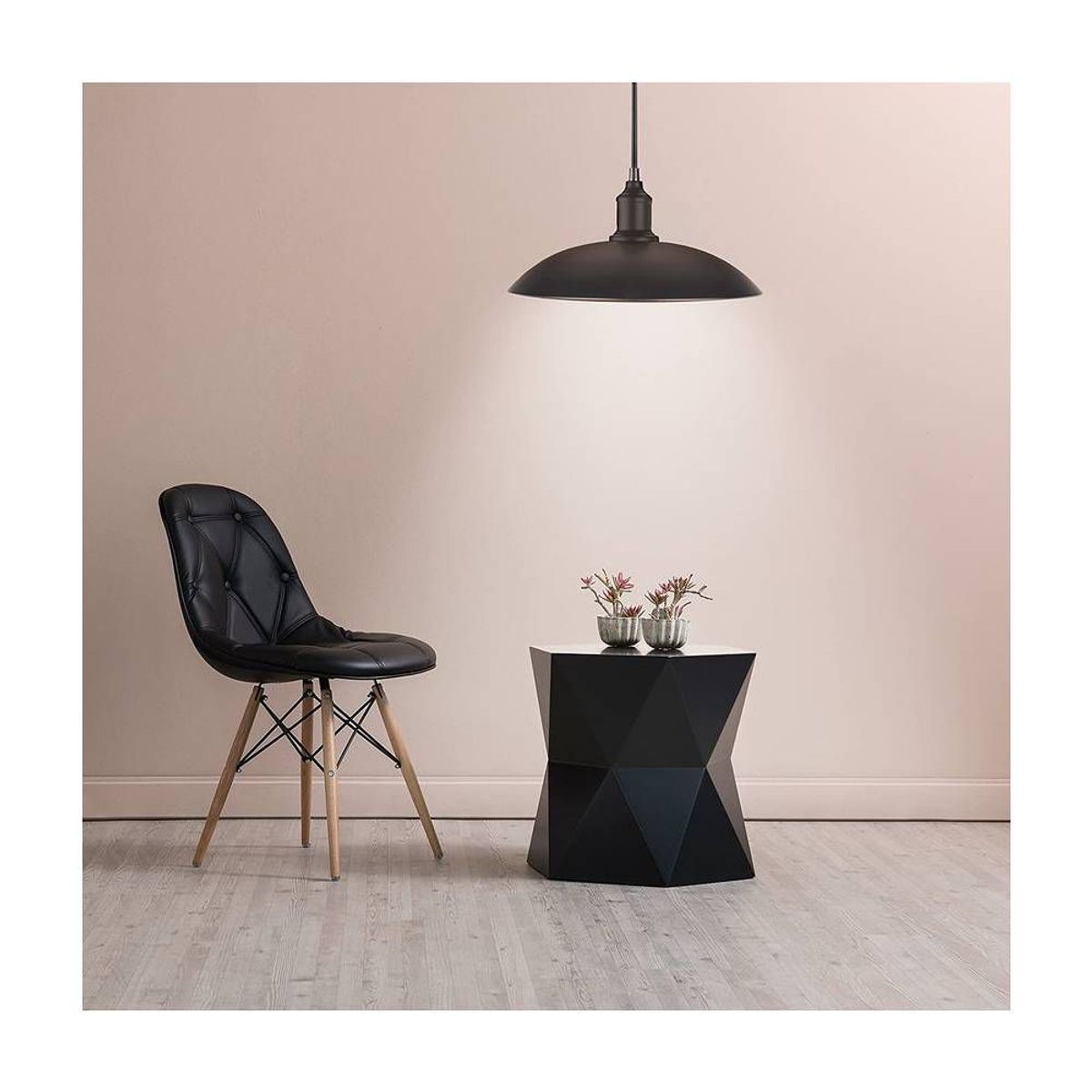 HOME NEAT - Lámpara de techo colgante ø 32 cm industrial retro e27 negro