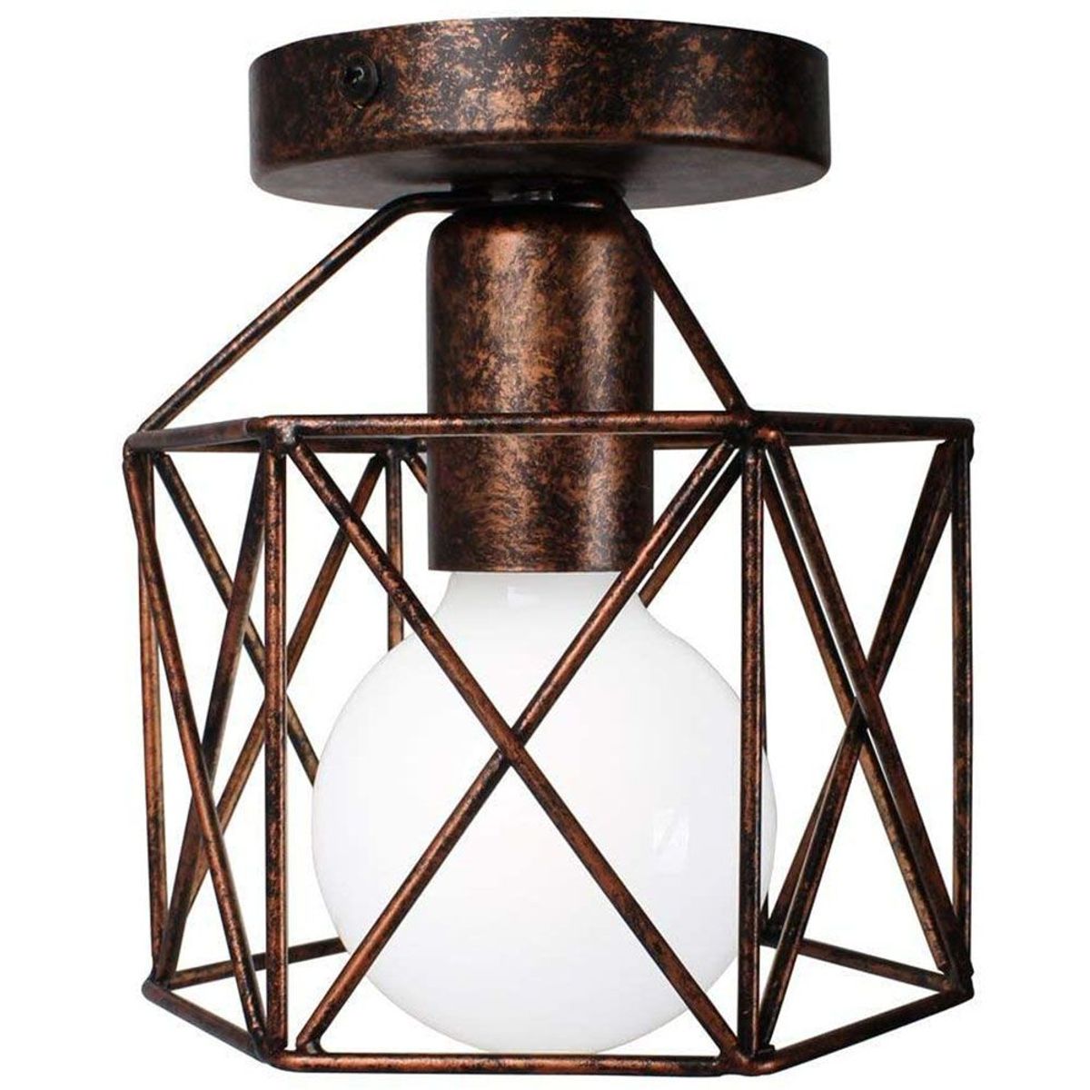 HOME NEAT - Nórdico lámpara de techo vintage metal luz colgante color óxido