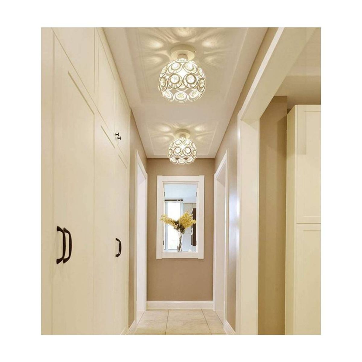 HOME NEAT - Moderno lámpara de techo de cristal E27 iluminación ø20cm Blanco