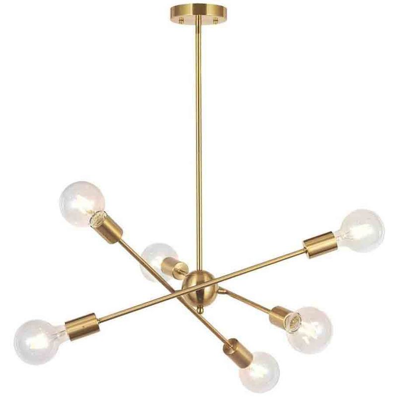 HOME NEAT - Lámparas de araña lujo iluminación colgante con 6 E27 - Cobre