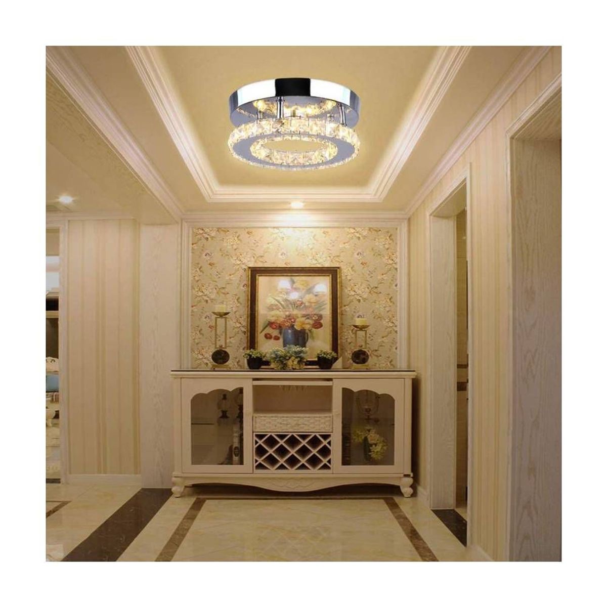 HOME NEAT - Lámpara de techo led plafón cristal moderna 3000k dia 20cm